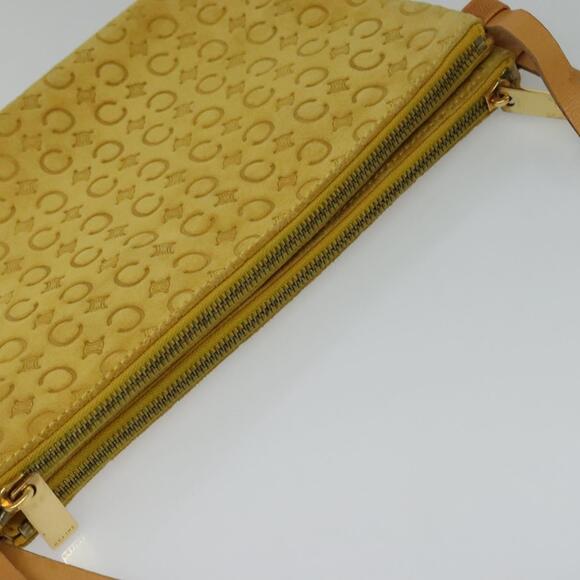 CELINE C Macadam Canvas Shoulder Bag Suede Yellow Gold - Picture 6 of 13